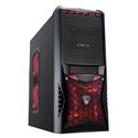 CiT Vantage Black Midi PC Tower Gaming Case Red Fans (No PSU) (451)
